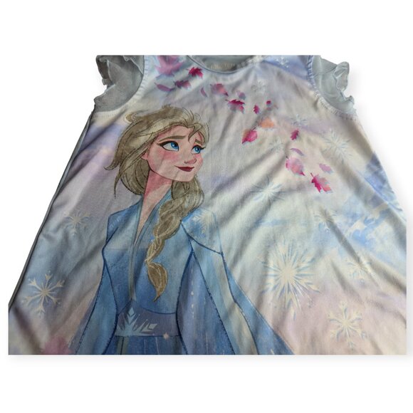 Disney Frozen 2 Elsa Themed Blue Lightweight Nightgown Size 6 - Picture 5 of 12
